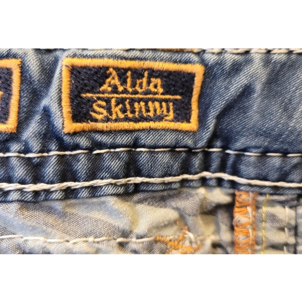 Rock Revival Women’s AIDA Skinny Jeans Low Rise Denim Rhinestone Dark Wash 26 - Picture 5 of 14